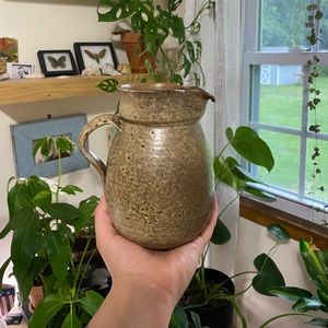 Hand thrown ceramic pitcher